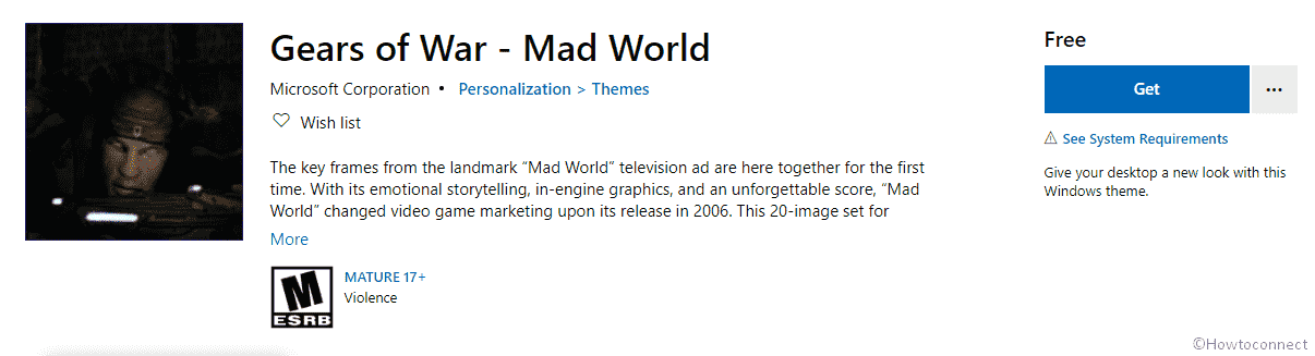 Gears of War - Mad World Windows 10 Theme