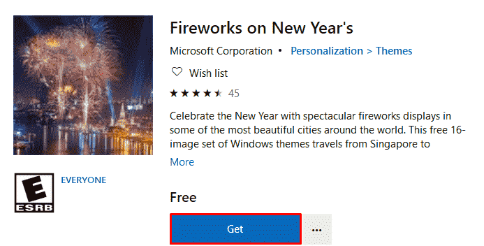 Get Fireworks on New Year's Windows 10 Theme