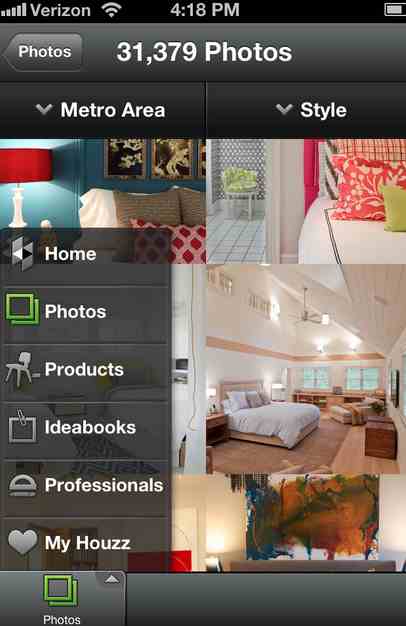 Android, Houzz interior design Home button