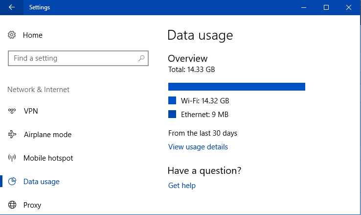 How To Reset Data Usage Stats of Wi-Fi and Ethernet in Windows 10 Image 1