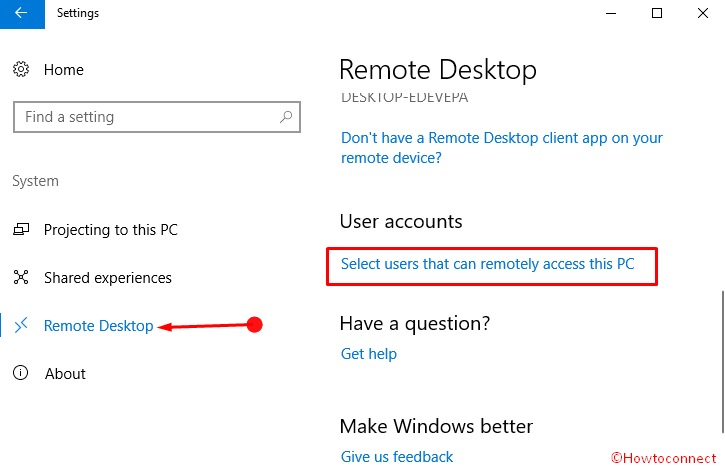 How to Add or Remove User that can Remotely Access This PC in Windows 10 image 2