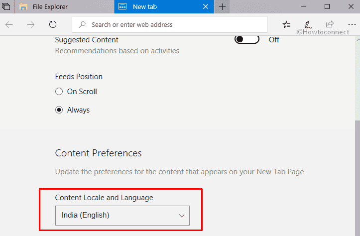 How to Change Content Locale and Language in New Tab Page in Sets in Windows 10 image 1