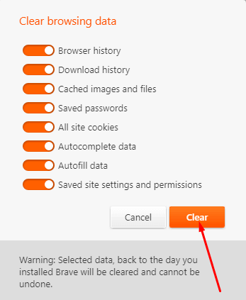 How to Clear History in Brave Browser, Delete Cache and Cookies pics 3
