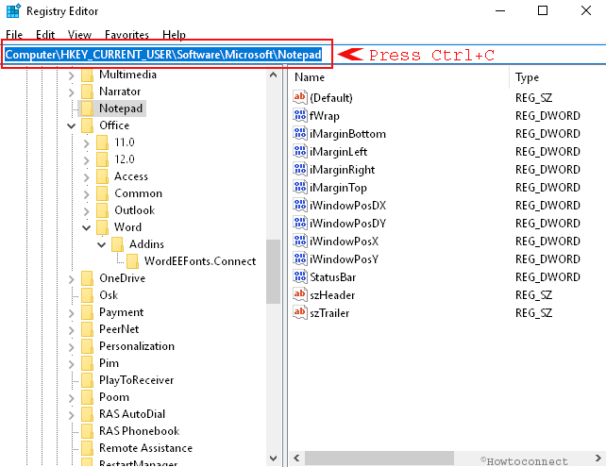 How to Copy Key Path in Registry Editor on Windows 10