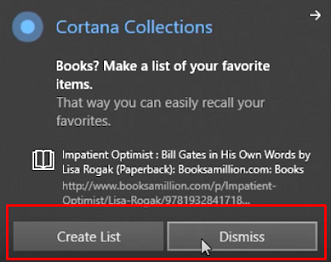 How to Create Collections in Cortana Windows 10 Image 3