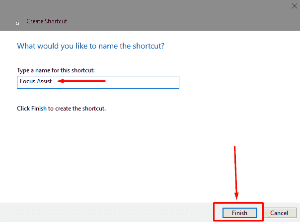 How to Create Focus Assist Desktop Shortcut in Windows 10 image 3