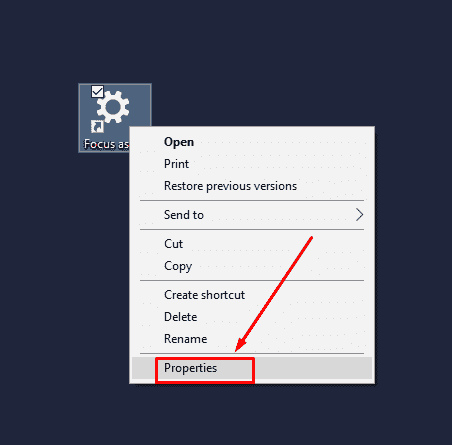 How to Create Focus Assist Desktop Shortcut in Windows 10 image 4