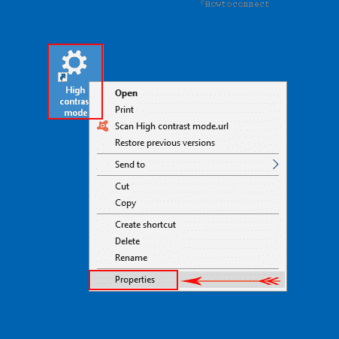 How to Create High Contrast Mode Shortcut in Windows 10