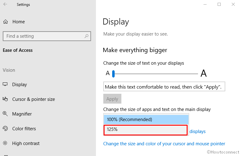 How to Decrease and Increase Text Size in Windows 10 image 4