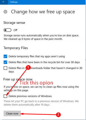 How to Delete Windows.old from Storage Sense Windows 10 image 3