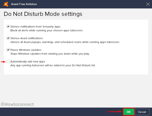 How to disable do not disturb mode in avast antivirus