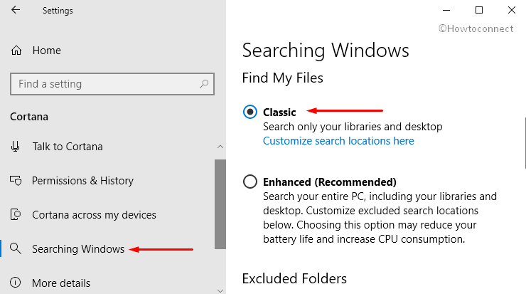 How to Disable Enable Enhanced Mode for Search Indexer in Windows 10 Image 2
