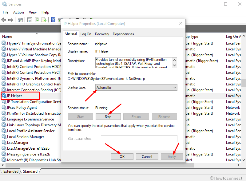 miten IP Helper-palvelu poistetaan käytöstä tai otetaan käyttöön Windows 10 image 2