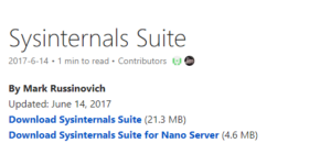sysinternals suite command prompt