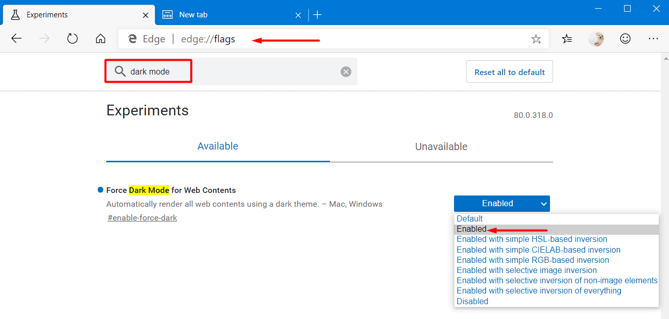 How to Enable Dark Mode for Web Contents on Microsoft Edge Pic 1