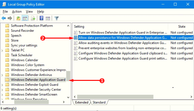 How to Enable Data Persistence for Microsoft Edge in Application Guard Windows 10 Picture 1