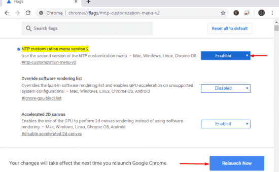 How to Enable NTP Customization Menu Version 2 in Google Chrome image 3