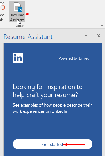 How to Enable Resume Assistant in Word 2016 Image 1