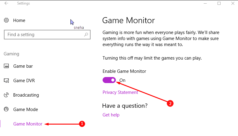 How to Enable and Disable Game Monitor in Windows 10 pic 2