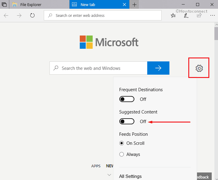 How to Enable and Disable Suggested content in Sets New Tab page in Windows 10 image 1