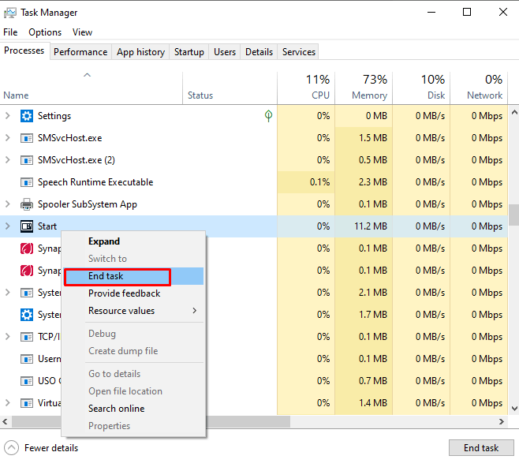 How to End Task and Restart Start Menu in Windows 10 1903