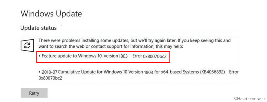 How to Fix Error 0x80070bc2 while installing Cumulative update in Windows 10 image 1