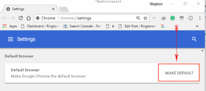 how to set google chrome as default on startup page