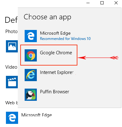 how to set google chrome as default in windows 10