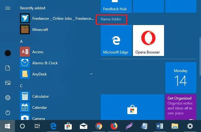 How to Name your Folder on Start Menu in Windows 10 image 4