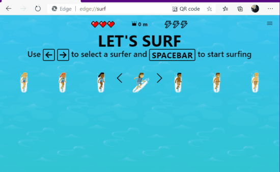 How to Open Surf Game in Microsoft Edge