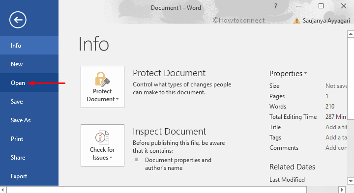 update document properties word 2010