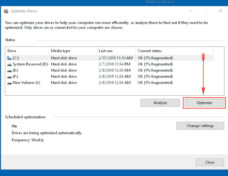 optimize and defragment drive optimize and defragment drive