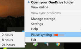 How to Pause Syncing in OneDrive for 2, 8 and 24 Hours