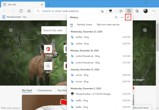 How To Pin Browsing History In Microsoft Edge