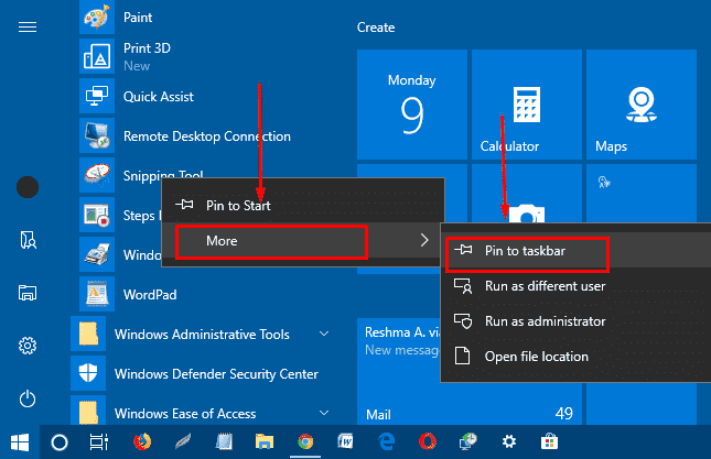 How to Pin Snipping Tool to Start and Taskbar in Windows 10 pic 3