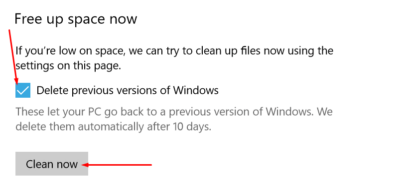 How to Recover Space after Installing 1803 Windows 10 April 2018 Update Pic 5
