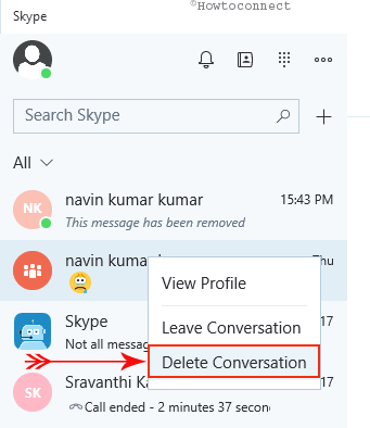 History delete skype chat How to