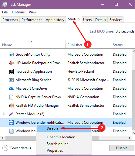 How to Remove Windows Defender Security Center Icon From Taskbar System Tray image 2