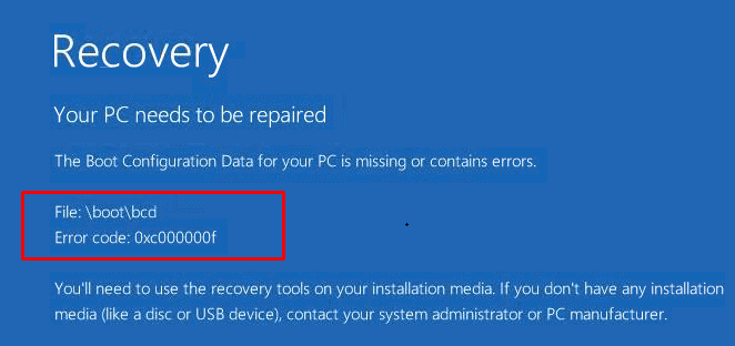 How to Repair Error Code 0xc00000f in Windows 10 pic 1