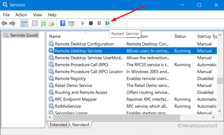 How to Restart RDP Service in Windows 10