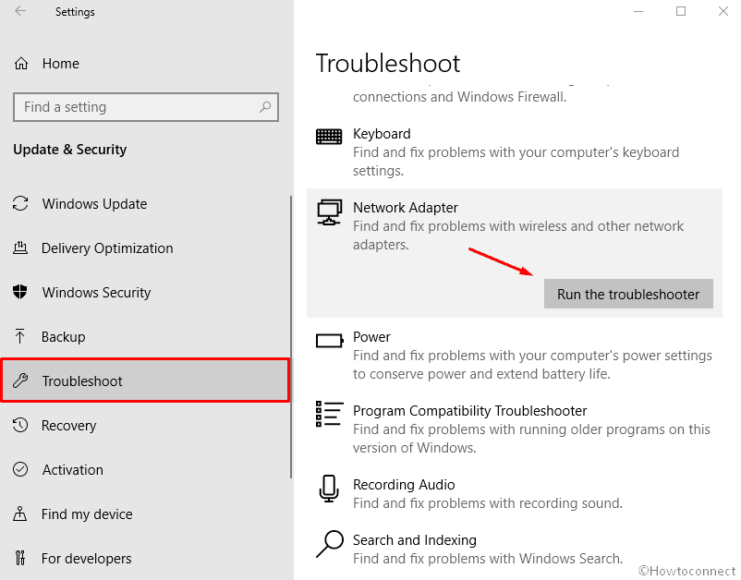 how to run network adapter troubleshooter windows 10