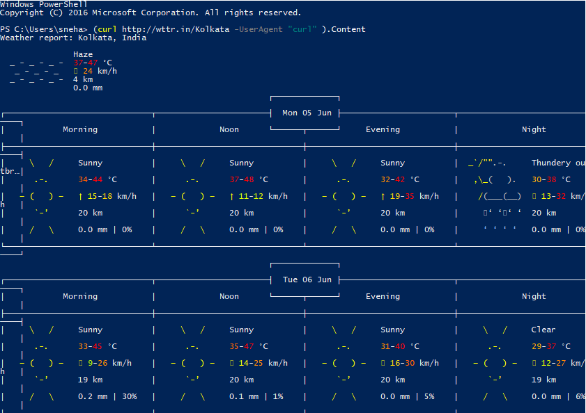 How to See Weather Forecast Using PowerShell on Windows 10 image 1