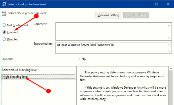 How to Set High Blocking Level for Cloud Protection in Windows Defender Windows 10 photo 4