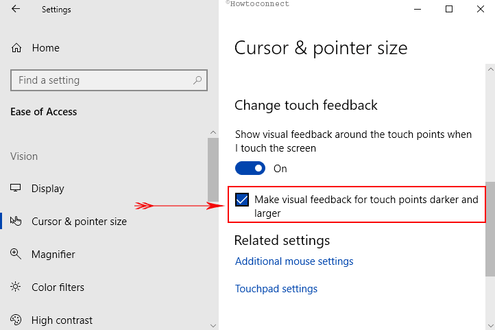 How to Show Visual Feedback Around the Touch Points in Windows 10 Pic 4