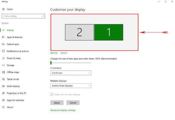 How to Switch Monitor 1 and 2 in Windows 10 After Extending Display