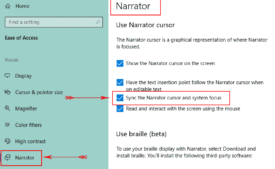 How to Sync the Narrator cursor and system focus in Windows 10 image 2