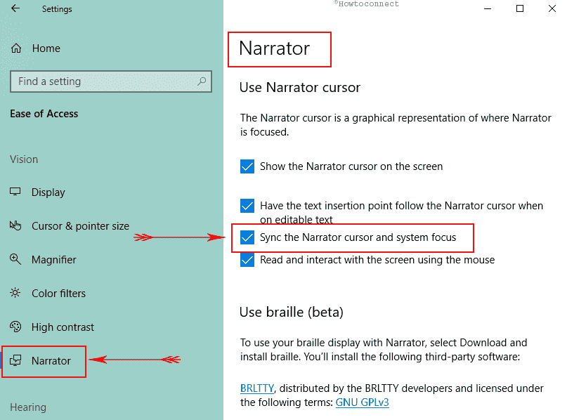 How to Sync the Narrator cursor and system focus in Windows 10 image 2