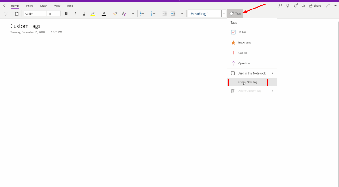 How to Use OneNote Custom tags in Windows 11 or 10 image 1