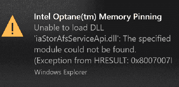 Iastorafsserviceapi.dll Error