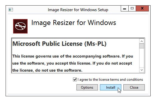 Image Resizer for window app installation